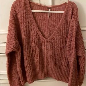 free people pink/red sweater